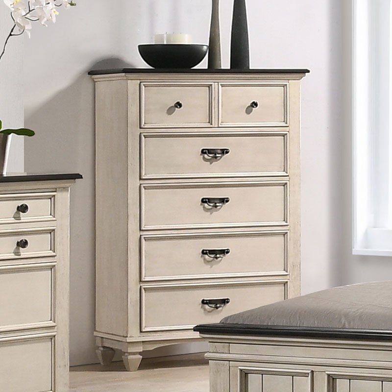 Sawyer Antique White/Brown Chest - Lara FurnitureChest
