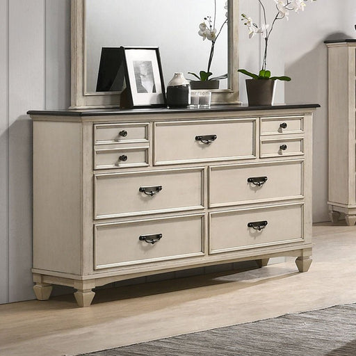 Sawyer Antique White/Brown Dresser - Lara FurnitureDresser