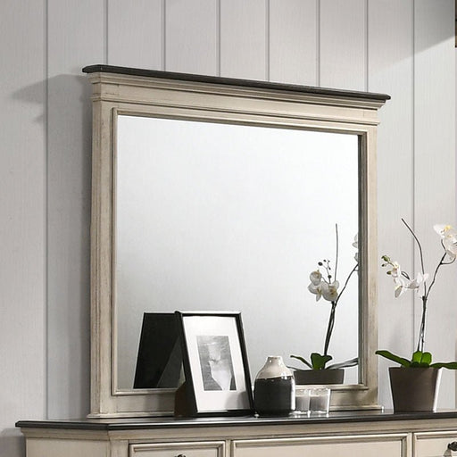 Sawyer Antique White/Brown Mirror - Lara FurnitureMirror