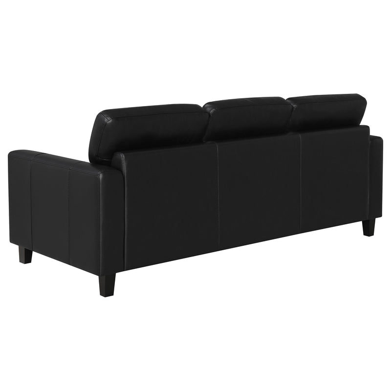 Scotland 2-piece Faux Leather Upholstered Sofa Set Black - 504664-S2