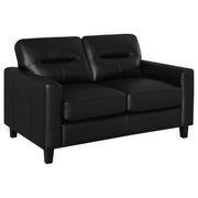 Scotland 2-piece Faux Leather Upholstered Sofa Set Black - 504664-S2
