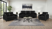 Scotland 3-piece Faux Leather Upholstered Sofa Set Black - 504664-S3