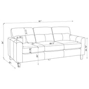 Scotland 3-piece Faux Leather Upholstered Sofa Set Black - 504664-S3