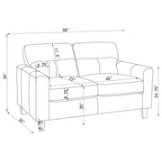 Scotland 3-piece Faux Leather Upholstered Sofa Set Black - 504664-S3