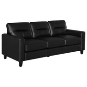 Scotland 3-piece Faux Leather Upholstered Sofa Set Black - 504664-S3