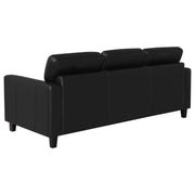 Scotland 3-piece Faux Leather Upholstered Sofa Set Black - 504664-S3