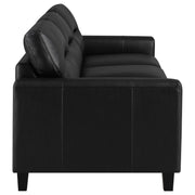 Scotland 3-piece Faux Leather Upholstered Sofa Set Black - 504664-S3