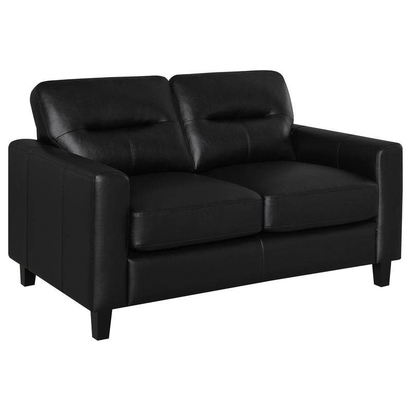 Scotland 3-piece Faux Leather Upholstered Sofa Set Black - 504664-S3
