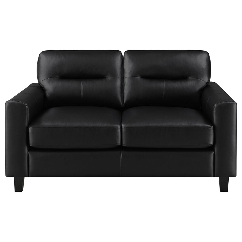 Scotland 3-piece Faux Leather Upholstered Sofa Set Black - 504664-S3