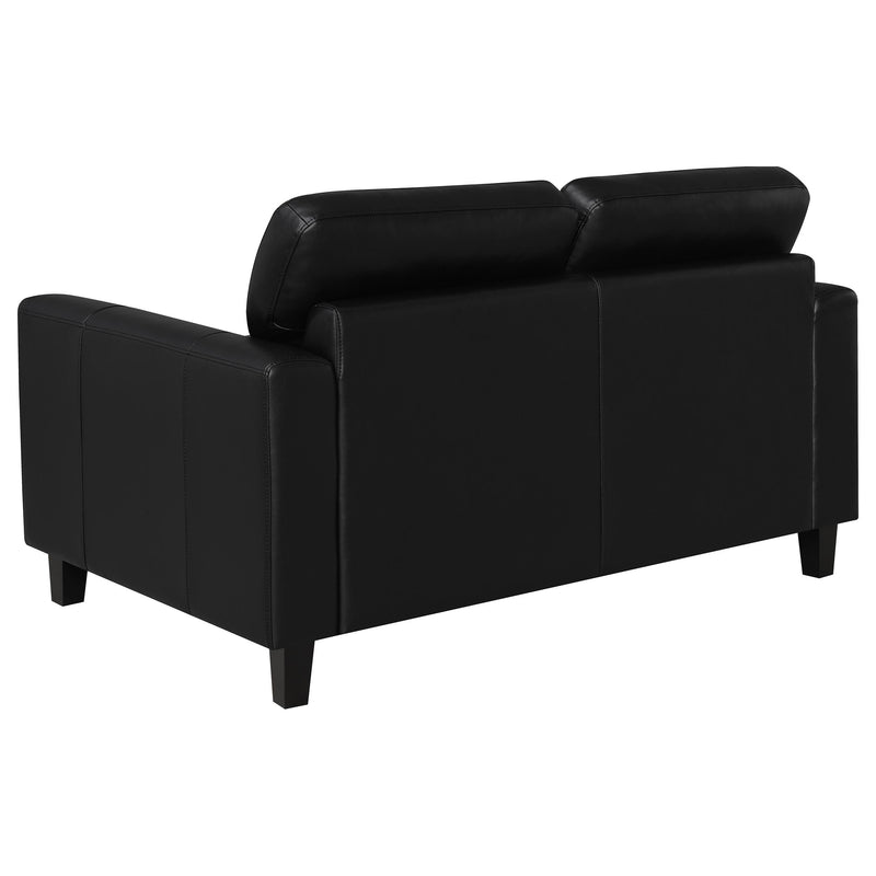 Scotland 3-piece Faux Leather Upholstered Sofa Set Black - 504664-S3