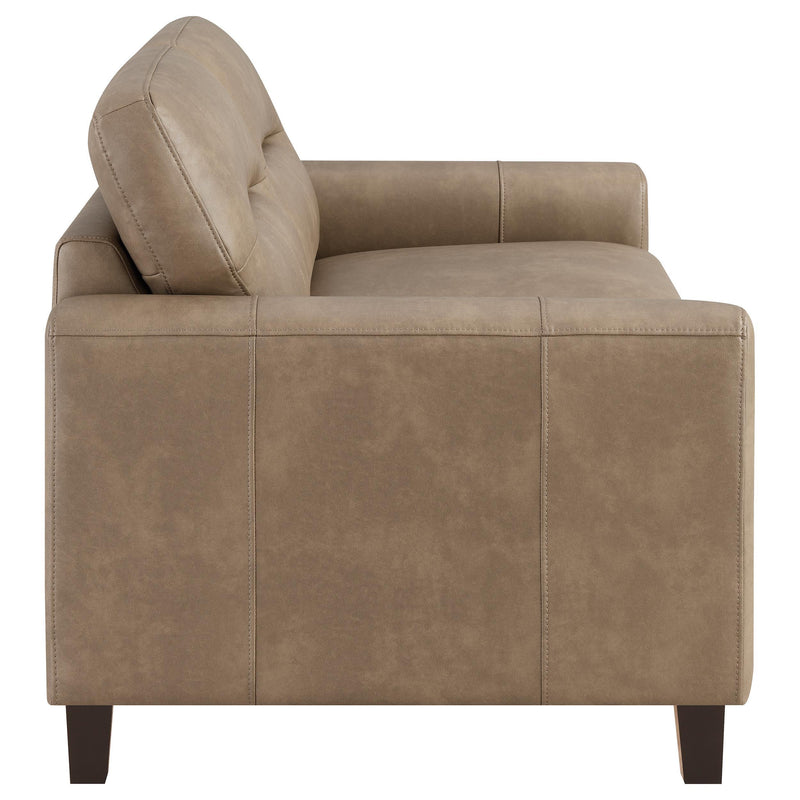 Scotland 3-piece Faux Leather Upholstered Sofa Set Brown - 504667-S3