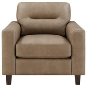 Scotland 3-piece Faux Leather Upholstered Sofa Set Brown - 504667-S3