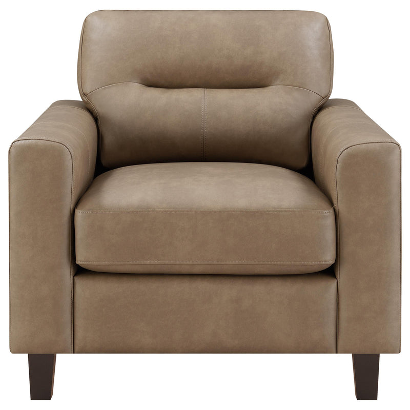Scotland 3-piece Faux Leather Upholstered Sofa Set Brown - 504667-S3