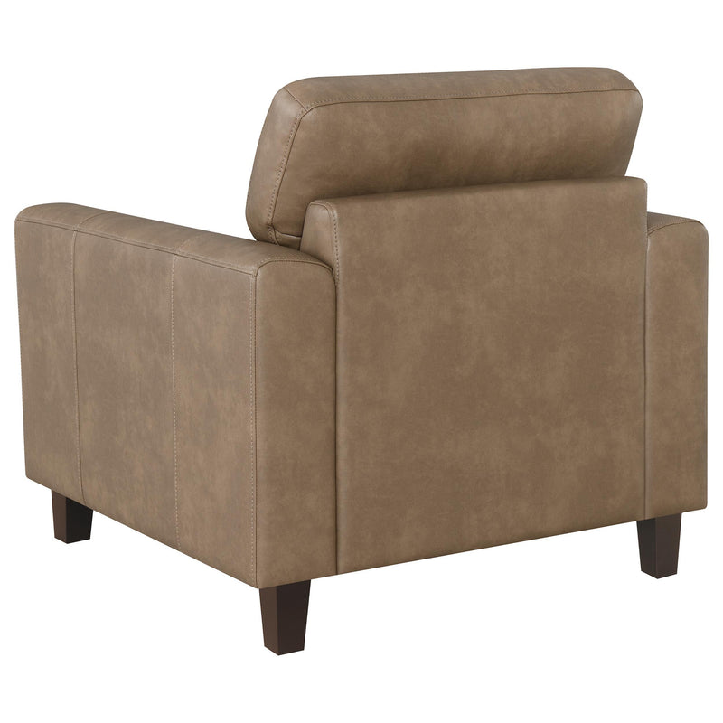 Scotland 3-piece Faux Leather Upholstered Sofa Set Brown - 504667-S3