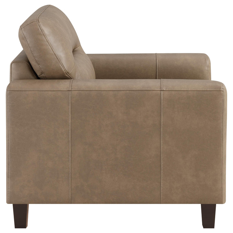 Scotland 3-piece Faux Leather Upholstered Sofa Set Brown - 504667-S3