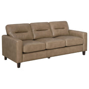 Scotland 3-piece Faux Leather Upholstered Sofa Set Brown - 504667-S3