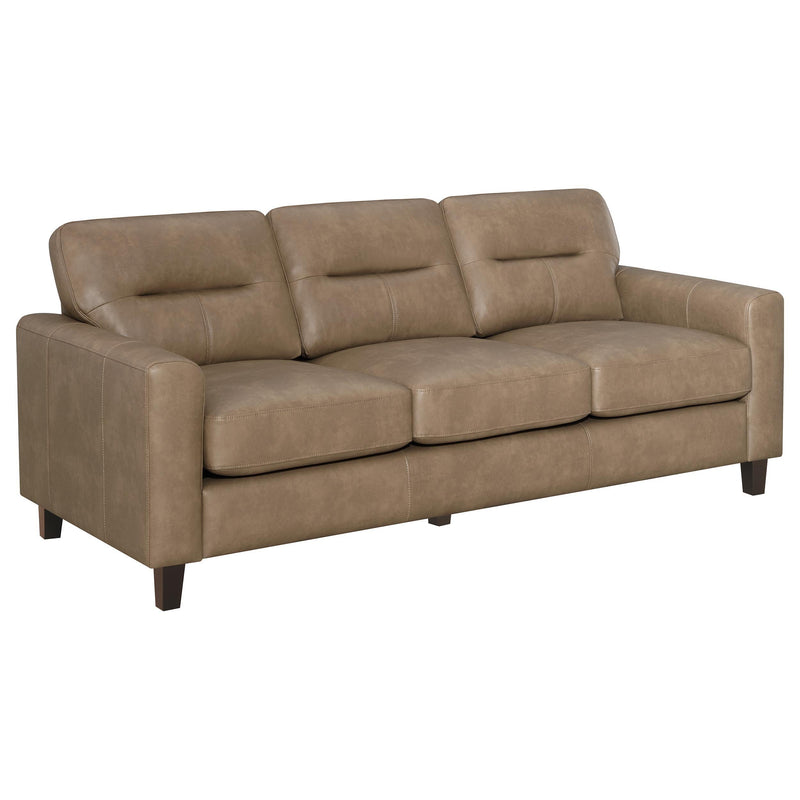 Scotland 3-piece Faux Leather Upholstered Sofa Set Brown - 504667-S3