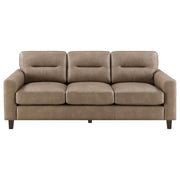 Scotland 3-piece Faux Leather Upholstered Sofa Set Brown - 504667-S3