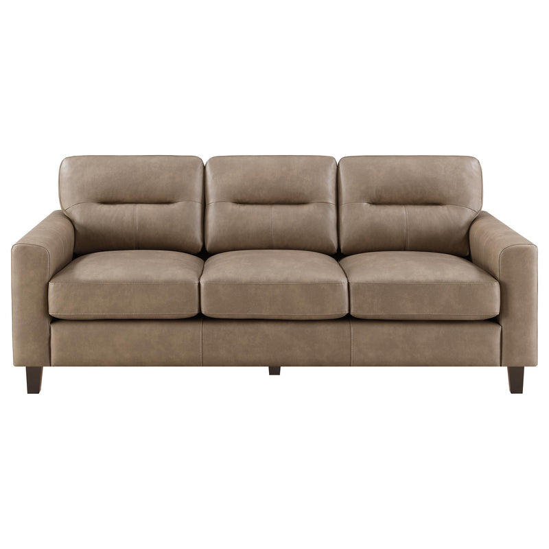 Scotland 3-piece Faux Leather Upholstered Sofa Set Brown - 504667-S3