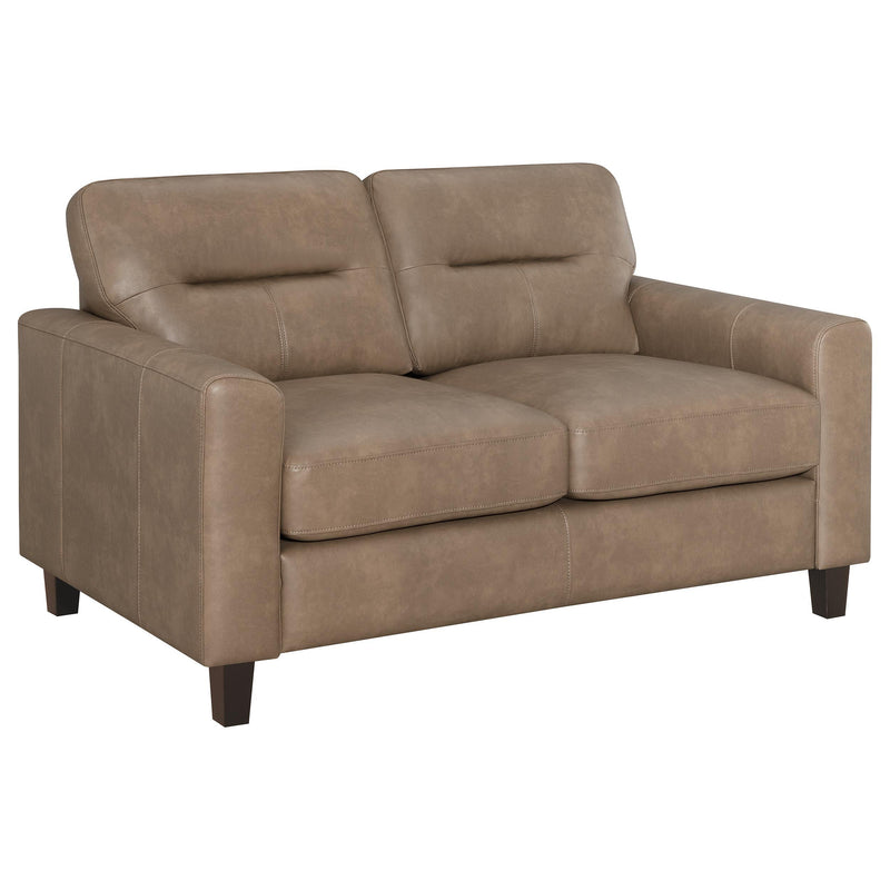 Scotland 3-piece Faux Leather Upholstered Sofa Set Brown - 504667-S3