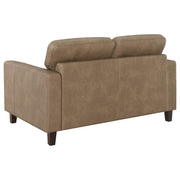 Scotland 3-piece Faux Leather Upholstered Sofa Set Brown - 504667-S3