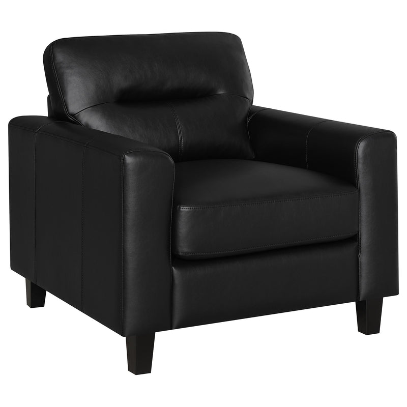Scotland Faux Leather Upholstered Track Arm Chair Black - 504666