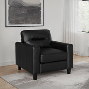 Scotland Faux Leather Upholstered Track Arm Chair Black - 504666