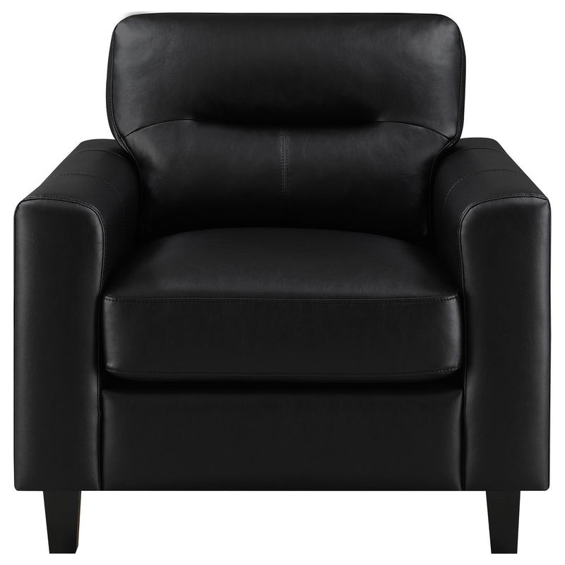 Scotland Faux Leather Upholstered Track Arm Chair Black - 504666