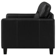 Scotland Faux Leather Upholstered Track Arm Chair Black - 504666