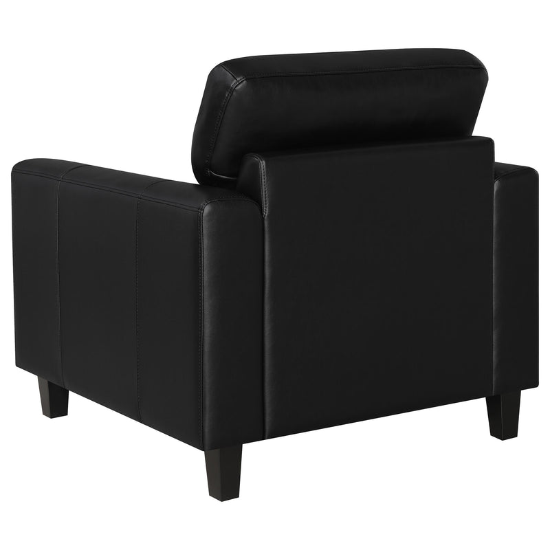 Scotland Faux Leather Upholstered Track Arm Chair Black - 504666