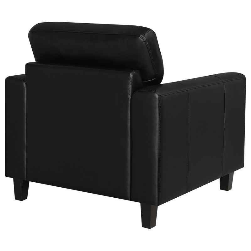 Scotland Faux Leather Upholstered Track Arm Chair Black - 504666