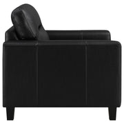 Scotland Faux Leather Upholstered Track Arm Chair Black - 504666
