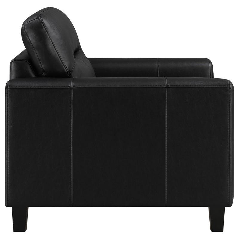 Scotland Faux Leather Upholstered Track Arm Chair Black - 504666