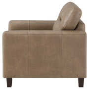 Scotland Faux Leather Upholstered Track Arm Chair Brown - 504669