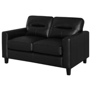 Scotland Faux Leather Upholstered Track Arm Loveseat Black - 504665