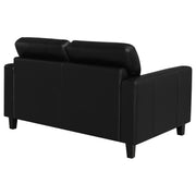 Scotland Faux Leather Upholstered Track Arm Loveseat Black - 504665