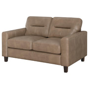 Scotland Faux Leather Upholstered Track Arm Loveseat Brown - 504668