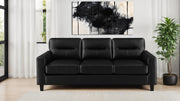 Scotland Faux Leather Upholstered Track Arm Sofa Black - 504664