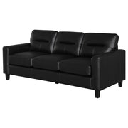 Scotland Faux Leather Upholstered Track Arm Sofa Black - 504664