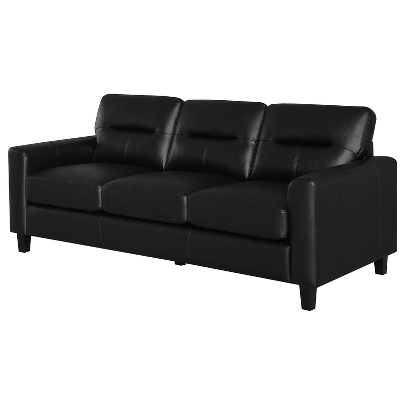 Scotland Faux Leather Upholstered Track Arm Sofa Black - 504664