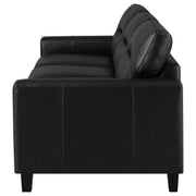 Scotland Faux Leather Upholstered Track Arm Sofa Black - 504664