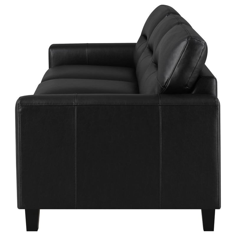 Scotland Faux Leather Upholstered Track Arm Sofa Black - 504664