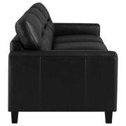 Scotland Faux Leather Upholstered Track Arm Sofa Black - 504664