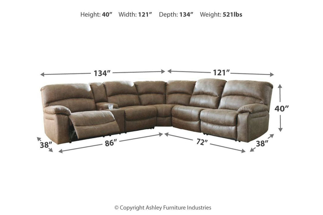Segburg Driftwood 4 - Piece Power Reclining Sectional - Gate FurniturePower Reclining Sectional