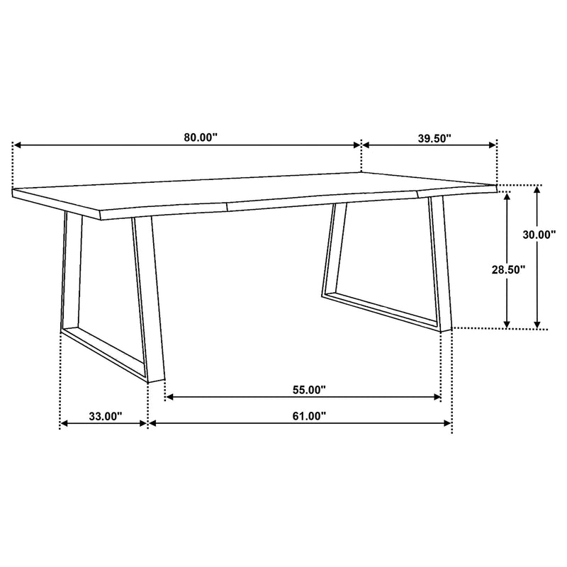 Selwyn 80-inch Live Edge Solid Wood Dining Table Light Sheesham - 110421
