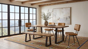 Selwyn Live Edge Solid Wood Dining Bench Light Sheesham - 110423