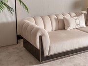 Senato 4-pieces (1 Four Seater Lux Sofa & 1 Four Seater Sofa & 2 Chair) Livingroom in Cream - 200-GAB-SEN-4L411