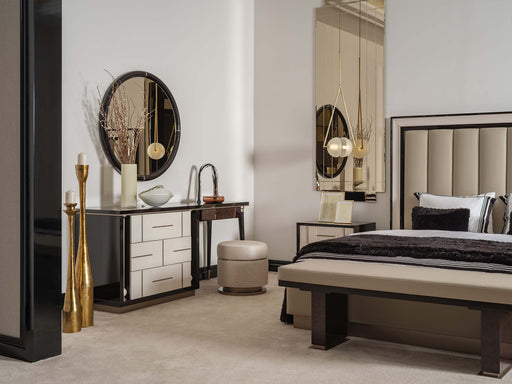 Senato Bedroom (Queen Frame With Headboard & Dresser With Mirror & Ottoman & 2 Nightstand & Bench) - 200-GAB-SEN-QB-SET
