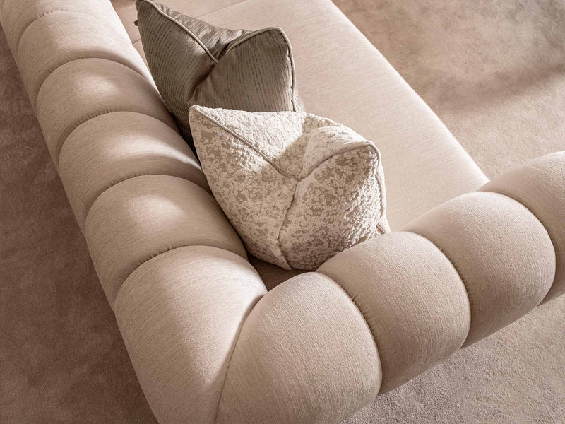 Senato Stationary Four Seat Sofa in Cream - 200-GAB-SEN-4