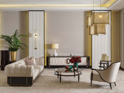 Senato Stationary Four Seat Sofa in Cream - 200-GAB-SEN-4